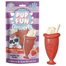 Pup Fun Desserts 3pk 90g Sundae De Morango